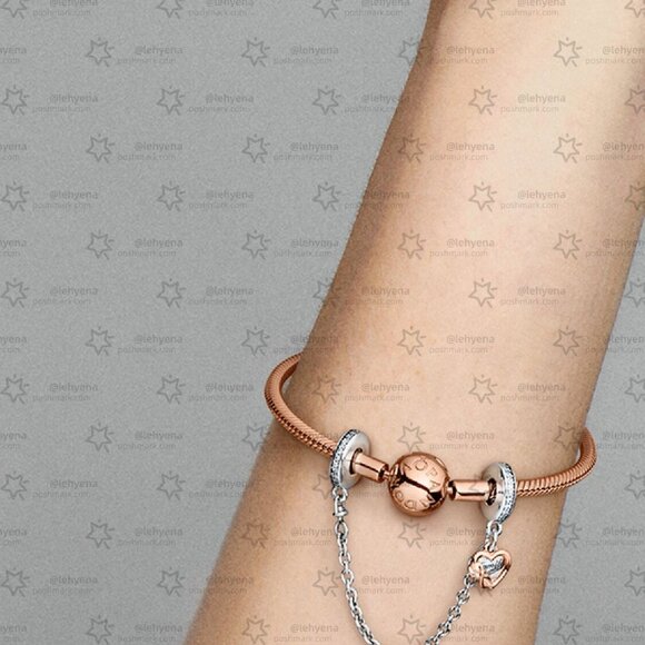 Pandora Family Heart Safety Chain Charm - Picture 3 of 3